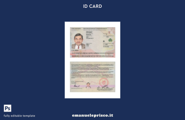 modello presente di carta d'identità ceca in stile verificato